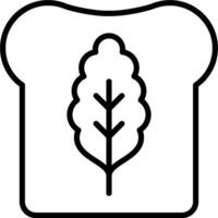 Bread with leaf icon vector