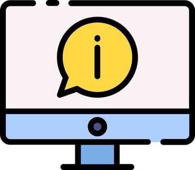 A computer monitor with an i in the middle vector