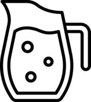 A pitcher of milk with a black outline vector