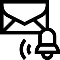 Email icon with bell vector