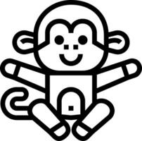 A black and white monkey with arms outstretched vector
