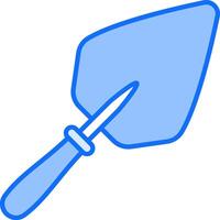 A blue and white tool with a handle vector