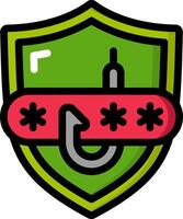 A shield with a hook on it vector