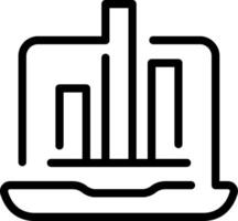 A laptop with a graph on it vector
