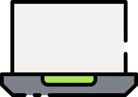 A laptop computer with a white screen on it vector
