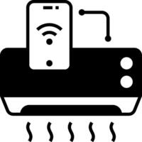A black and white image of a wireless device and a phone vector