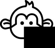 A black and white monkey with a blank face vector
