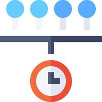 A clock and a circle with four circles vector