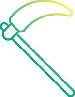 A green and yellow axe with a long handle vector