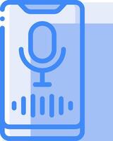 A microphone icon on a smartphone vector
