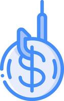 A dollar sign on a plate with a knife vector