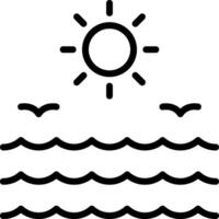 The sun is shining over the ocean and waves vector