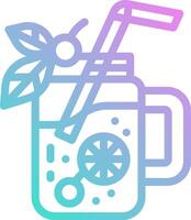 A colorful icon of a drink with a straw and a leaf vector