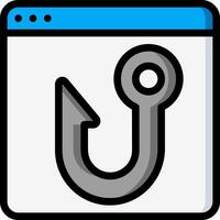 A fish hook icon on a computer screen vector