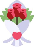 A bouquet of roses with a heart vector