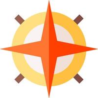 A compass icon with a star in the center vector