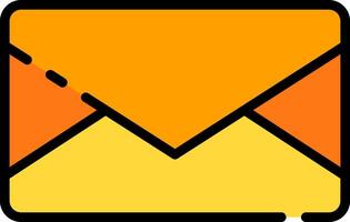 An orange envelope icon with a yellow envelope vector