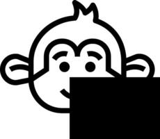 A cartoon monkey with a blank face vector