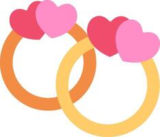 Two rings with hearts on them vector