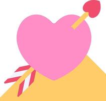 A pink heart with an arrow on top vector