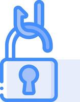 A blue lock with a key in it vector