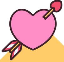 A pink heart with an arrow in it vector