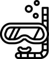 A black and white icon of a diving mask vector