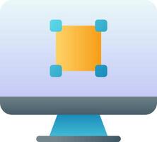 A computer monitor with a square object on it vector