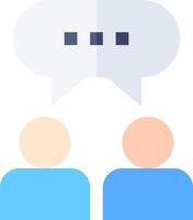 Two people are talking with a speech bubble vector