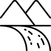 A mountain range with a river running through it vector