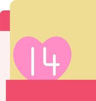 A pink heart with the number 14 in it vector
