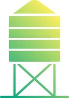 A water tower with green and yellow stripes vector