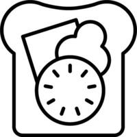 A slice of bread with a clock on it vector