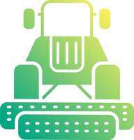 A tractor with a green and yellow logo vector
