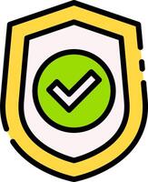A shield with a tick mark on it vector