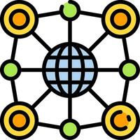 A globe surrounded by circles and circles vector