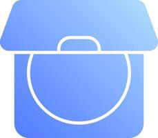 A blue box with a white circle in the middle vector