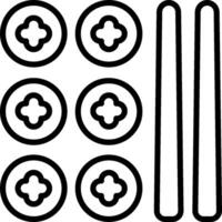 A set of buttons and a pair of chopsticks vector