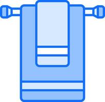 A blue towel with two handles on it vector