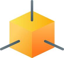 A cube with four pins on it vector