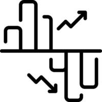 A black and white icon of a line with arrows vector