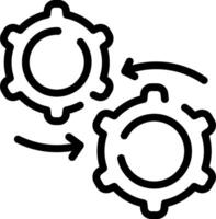 Two gears are connected to each other vector