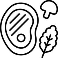 A line drawing of a mushroom, leaf and a mushroom vector