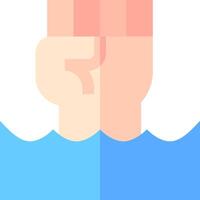 A hand holding up a fist in the water vector