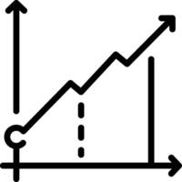A graph showing a downward trend vector