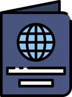A passport with a globe icon on it vector
