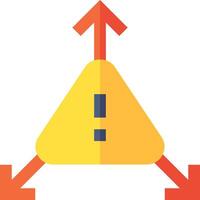 A yellow triangle with an exclamation mark on it vector