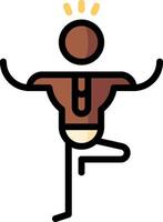 A man in a yoga pose with a light bulb above him vector