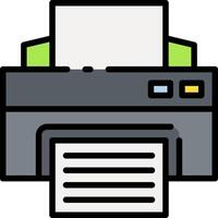 Printer icon with paper and paper vector