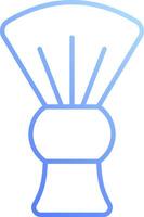 A blue and white line icon of a shaving brush vector
